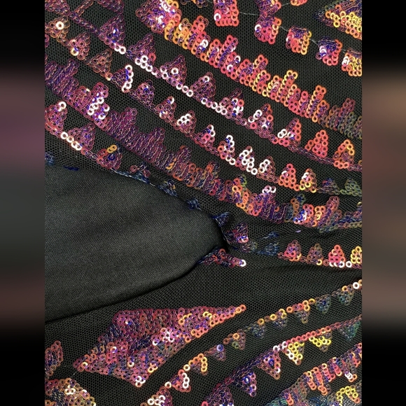 Off Shoulder Split Thigh Sequin Formal Evening Gown - Picture 8 of 13